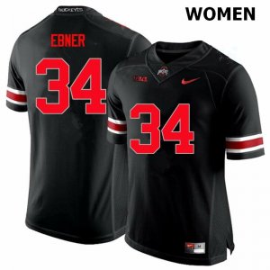 Women's Ohio State Buckeyes #34 Nate Ebner Black Nike NCAA Limited College Football Jersey Sport GHP3644DO